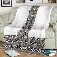 Light Gray Tongan Polynesian Tribal Blanket - Polynesian Pride