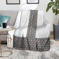 Light Gray Tongan Polynesian Tribal Blanket - Polynesian Pride