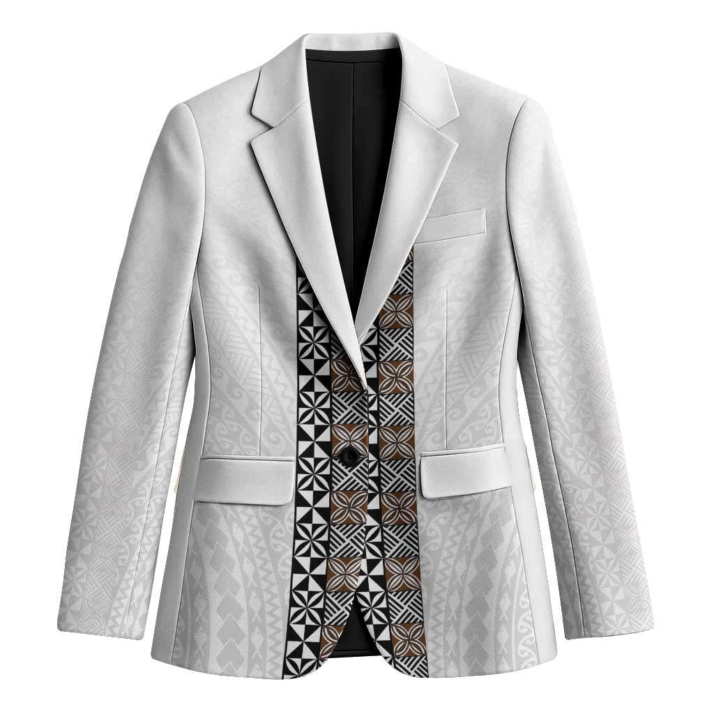 Light Gray Tongan Polynesian Tribal Blazer - Polynesian Pride