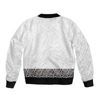 Light Gray Tongan Polynesian Tribal Bomber Jacket - Polynesian Pride
