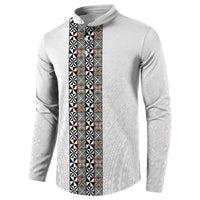Light Gray Tongan Polynesian Tribal Button Sweatshirt - Polynesian Pride