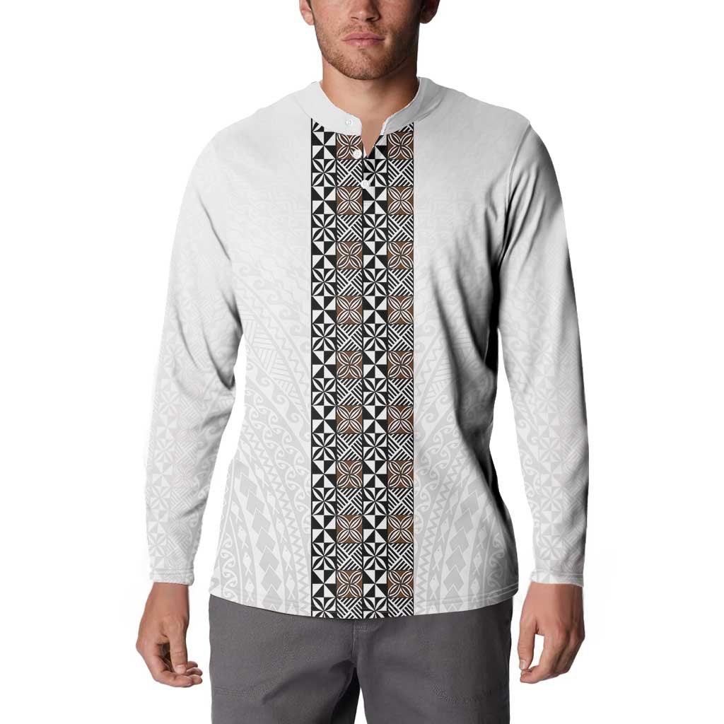 Light Gray Tongan Polynesian Tribal Button Sweatshirt - Polynesian Pride