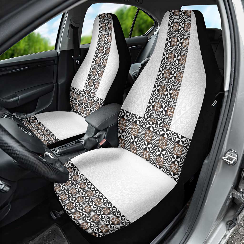 Light Gray Tongan Polynesian Tribal Car Seat Cover - Polynesian Pride