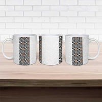 Light Gray Tongan Polynesian Tribal Ceramic Mug - Polynesian Pride