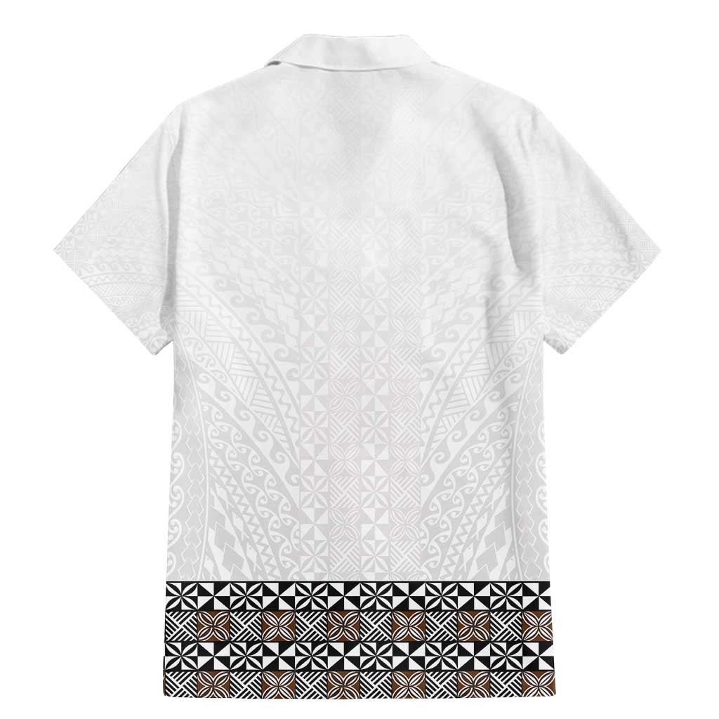 Light Gray Tongan Polynesian Tribal Family Matching Mermaid Dress and Hawaiian Shirt - Polynesian Pride