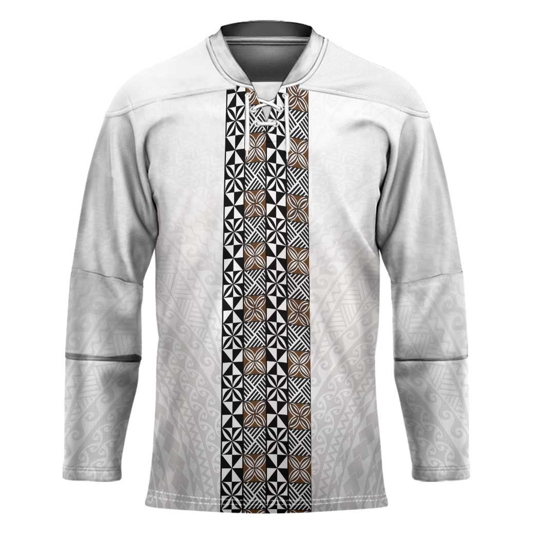 Light Gray Tongan Polynesian Tribal Hockey Jersey - Polynesian Pride