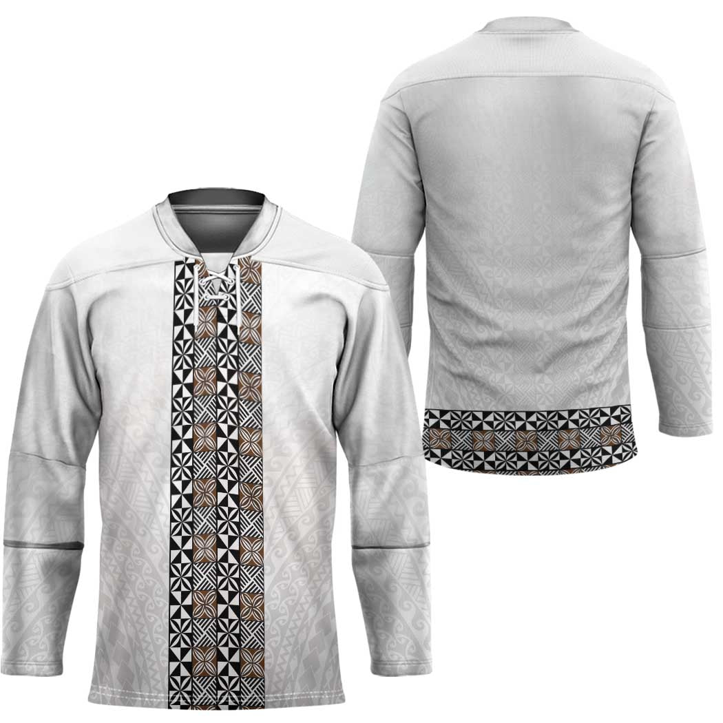 Light Gray Tongan Polynesian Tribal Hockey Jersey - Polynesian Pride