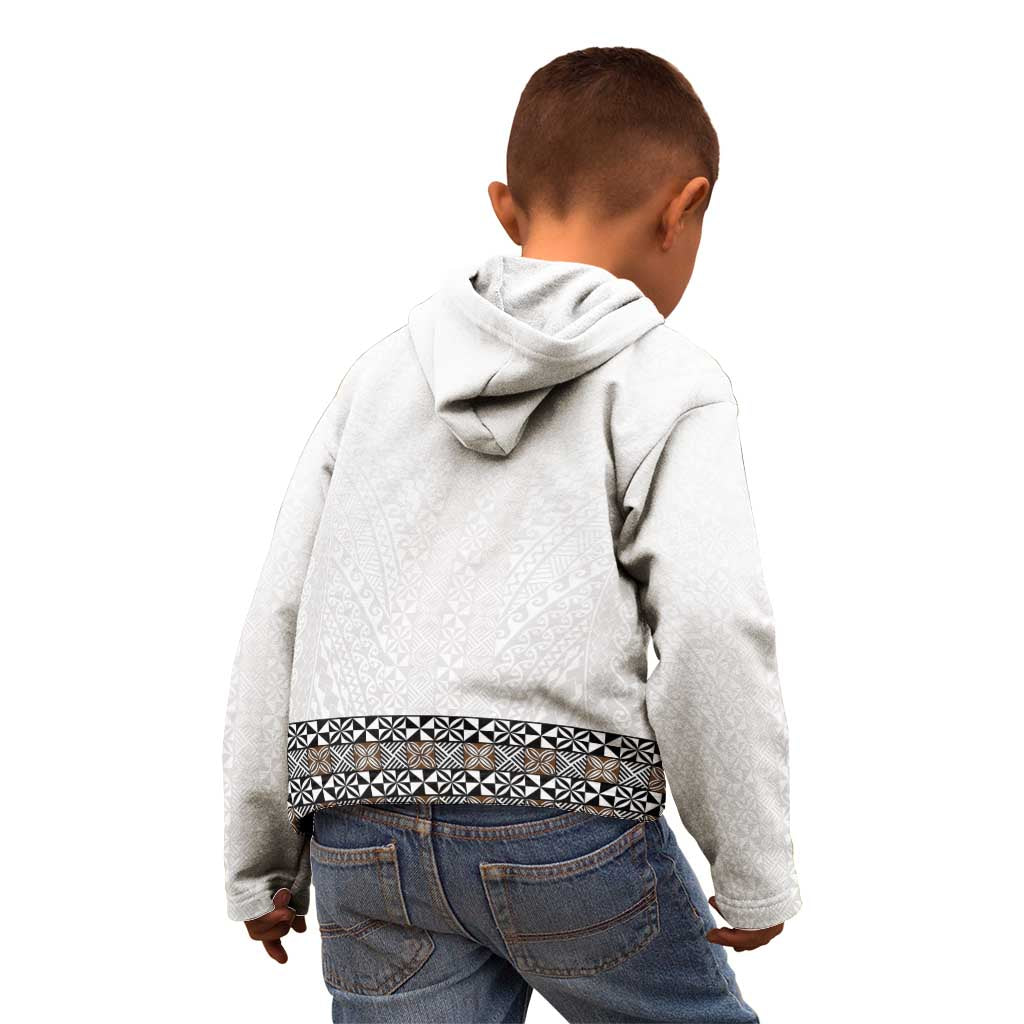 Light Gray Tongan Polynesian Tribal Kid Hoodie - Polynesian Pride