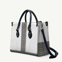 Light Gray Tongan Polynesian Tribal Leather Bag - Polynesian Pride