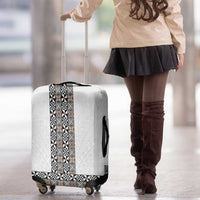 Light Gray Tongan Polynesian Tribal Luggage Cover - Polynesian Pride