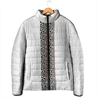 Light Gray Tongan Polynesian Tribal Padded Jacket - Polynesian Pride