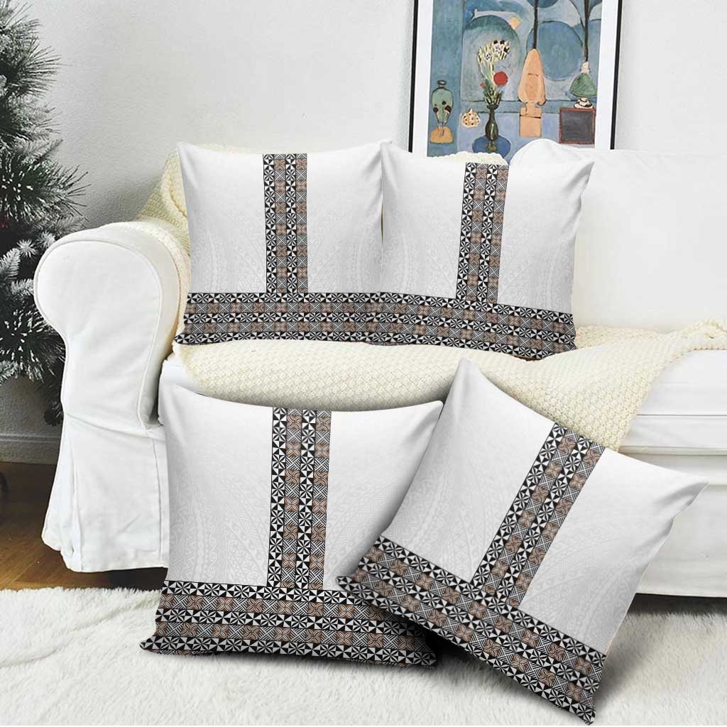 Light Gray Tongan Polynesian Tribal Pillow Cover - Polynesian Pride