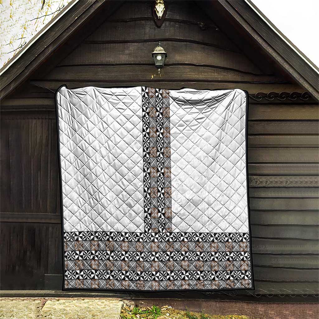 Light Gray Tongan Polynesian Tribal Quilt - Polynesian Pride
