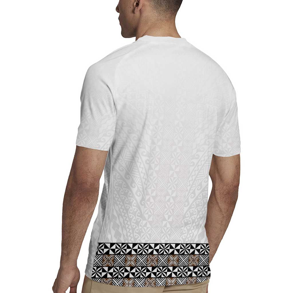 Light Gray Tongan Polynesian Tribal Rugby Jersey - Polynesian Pride