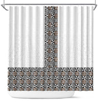 Light Gray Tongan Polynesian Tribal Shower Curtain - Polynesian Pride