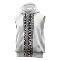 Light Gray Tongan Polynesian Tribal Sleeveless Hoodie - Polynesian Pride