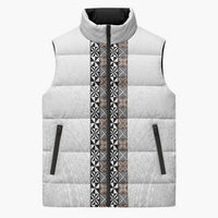 Light Gray Tongan Polynesian Tribal Sleeveless Puffer Jacket - Polynesian Pride