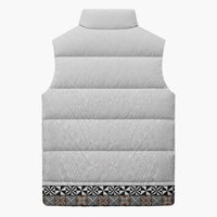 Light Gray Tongan Polynesian Tribal Sleeveless Puffer Jacket - Polynesian Pride