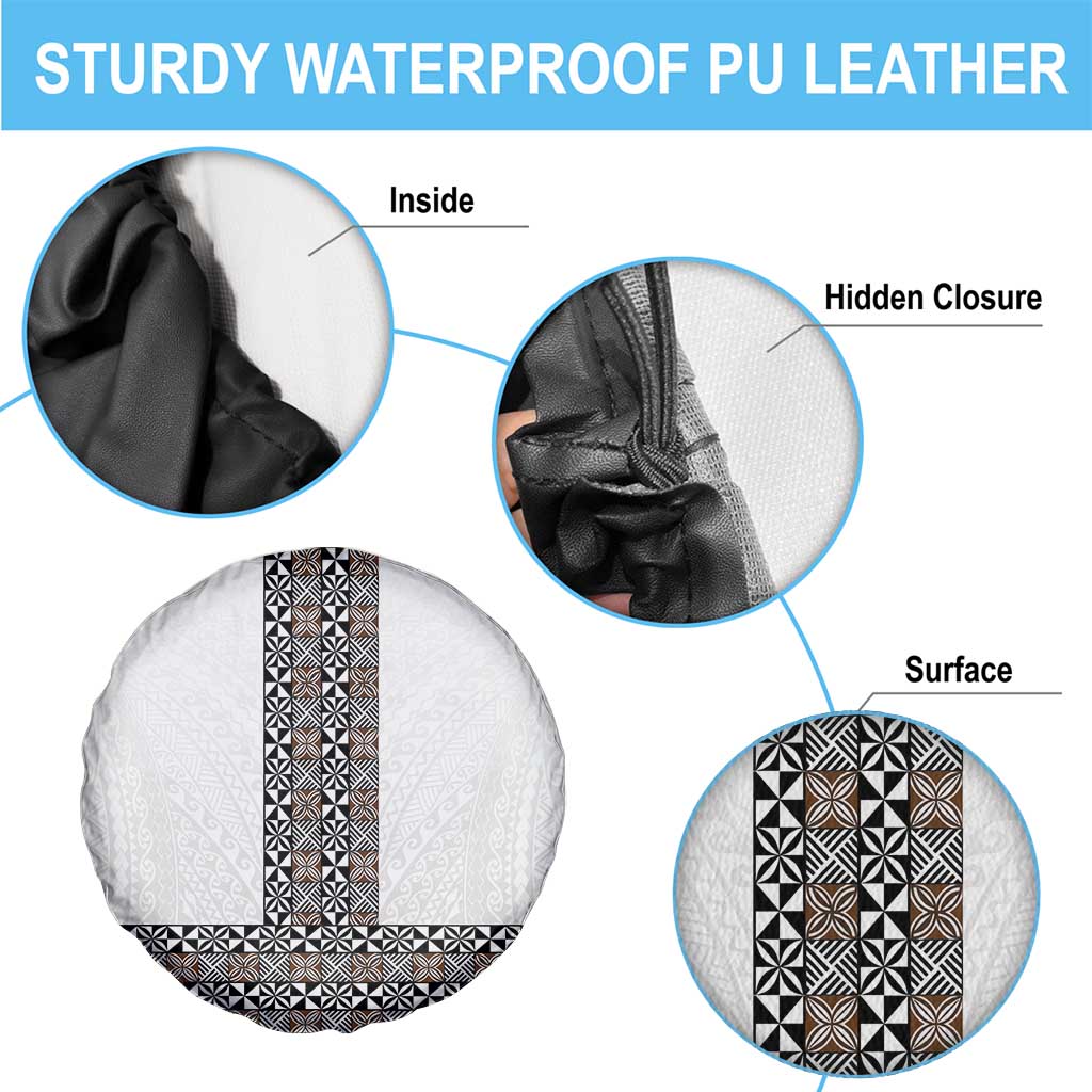 Light Gray Tongan Polynesian Tribal Spare Tire Cover - Polynesian Pride