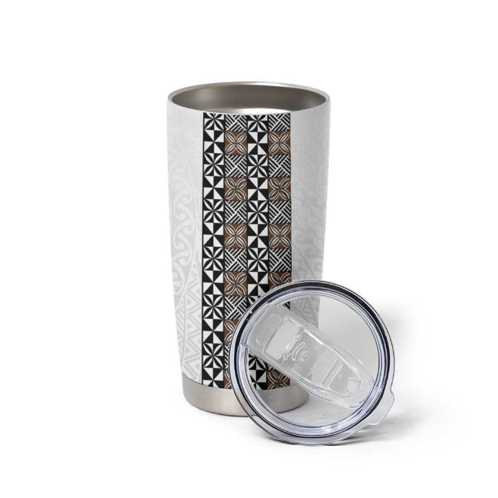 Light Gray Tongan Polynesian Tribal Tumbler Cup - Polynesian Pride