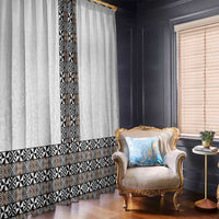 Light Gray Tongan Polynesian Tribal Window Curtain - Polynesian Pride