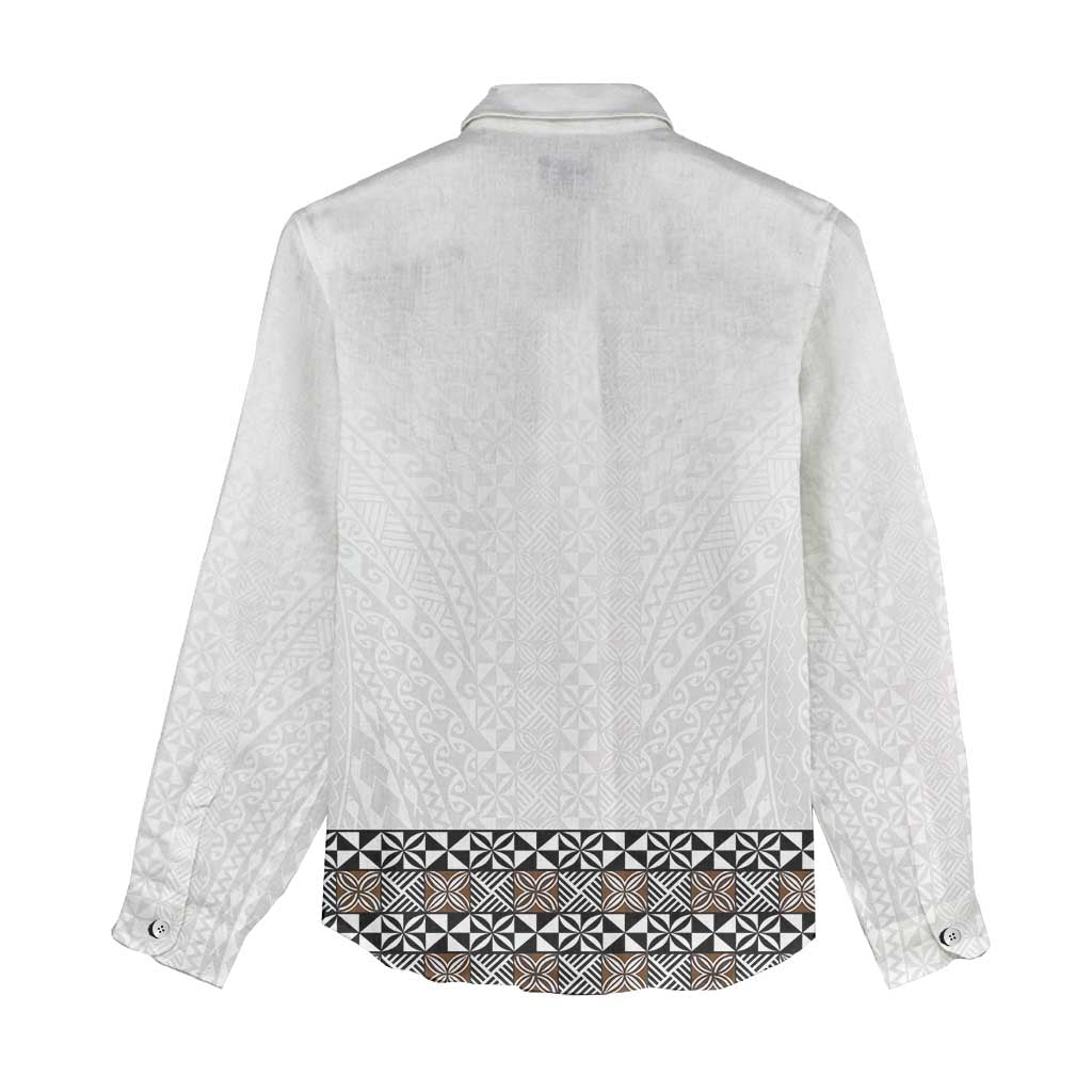 Light Gray Tongan Polynesian Tribal Women Casual Shirt - Polynesian Pride