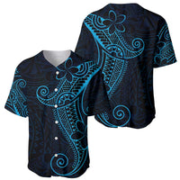 Black Blue Polynesian Tribal Baseball Jersey - Polynesian Pride