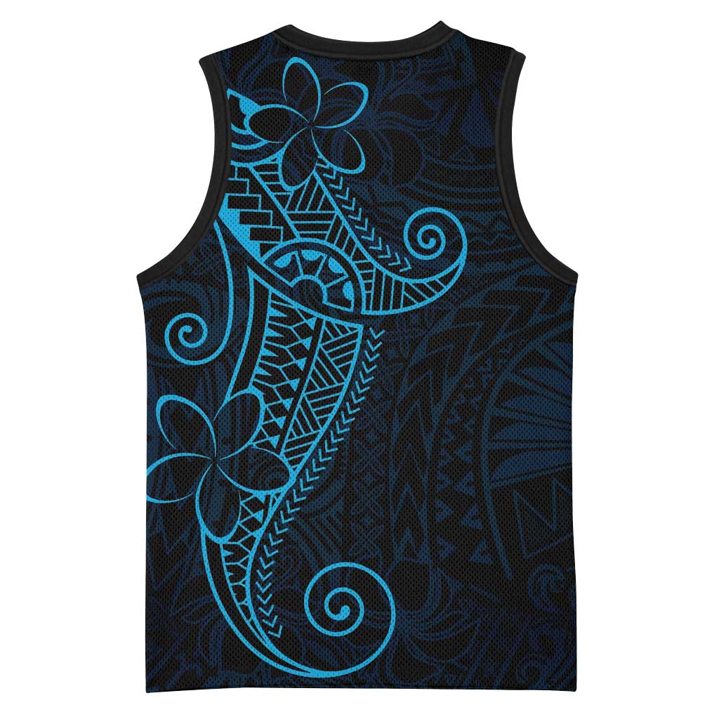 Black Blue Polynesian Tribal Basketball Jersey - Polynesian Pride