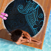 Black Blue Polynesian Tribal Beach Blanket - Polynesian Pride