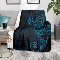 Black Blue Polynesian Tribal Blanket - Polynesian Pride