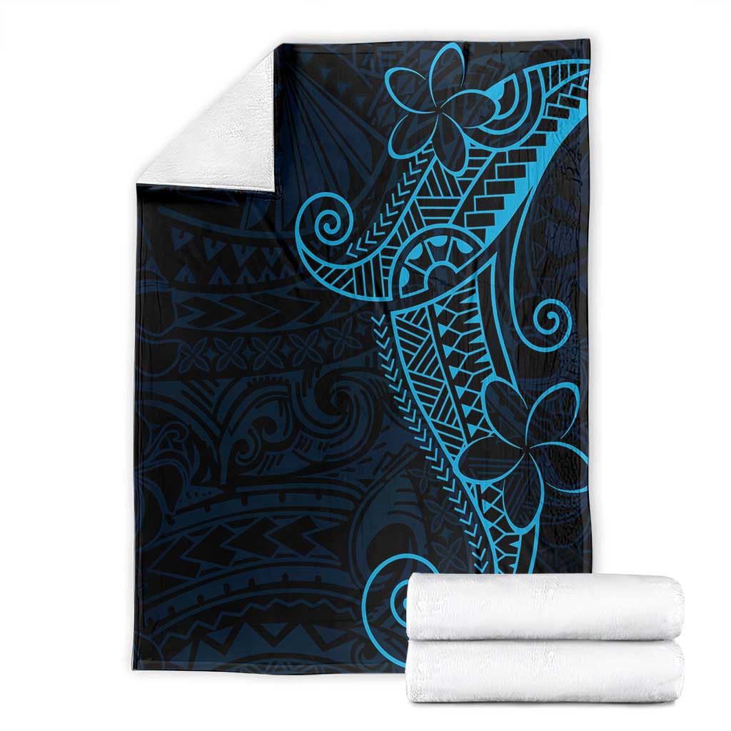 Black Blue Polynesian Tribal Blanket - Polynesian Pride