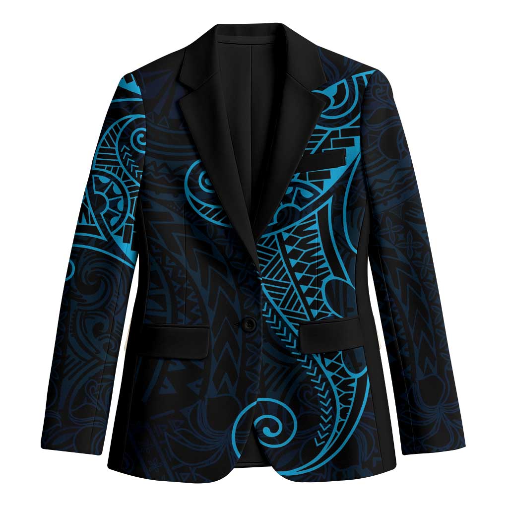 Black Blue Polynesian Tribal Blazer - Polynesian Pride