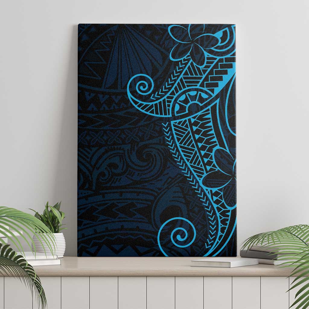 Black Blue Polynesian Tribal Canvas Wall Art - Polynesian Pride