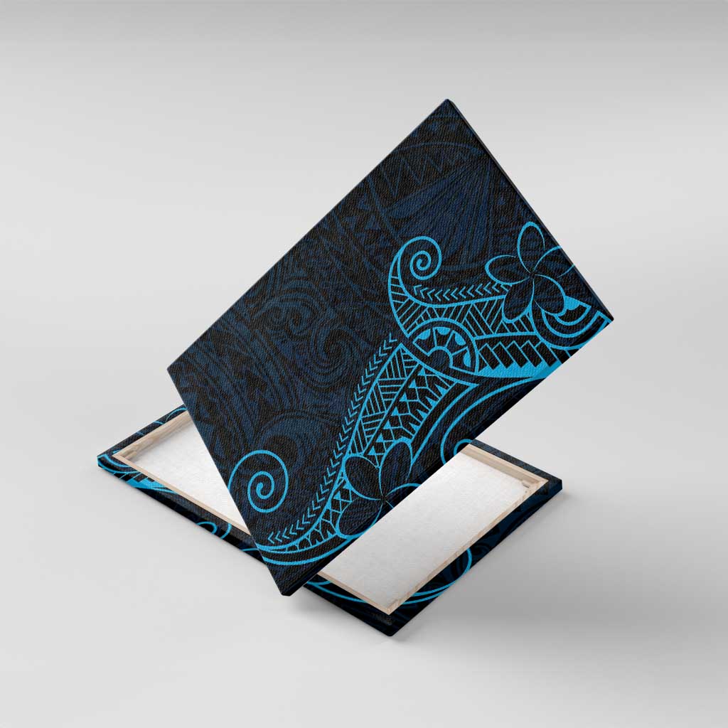 Black Blue Polynesian Tribal Canvas Wall Art - Polynesian Pride