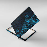 Black Blue Polynesian Tribal Canvas Wall Art - Polynesian Pride