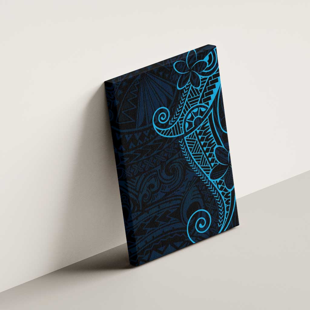 Black Blue Polynesian Tribal Canvas Wall Art - Polynesian Pride