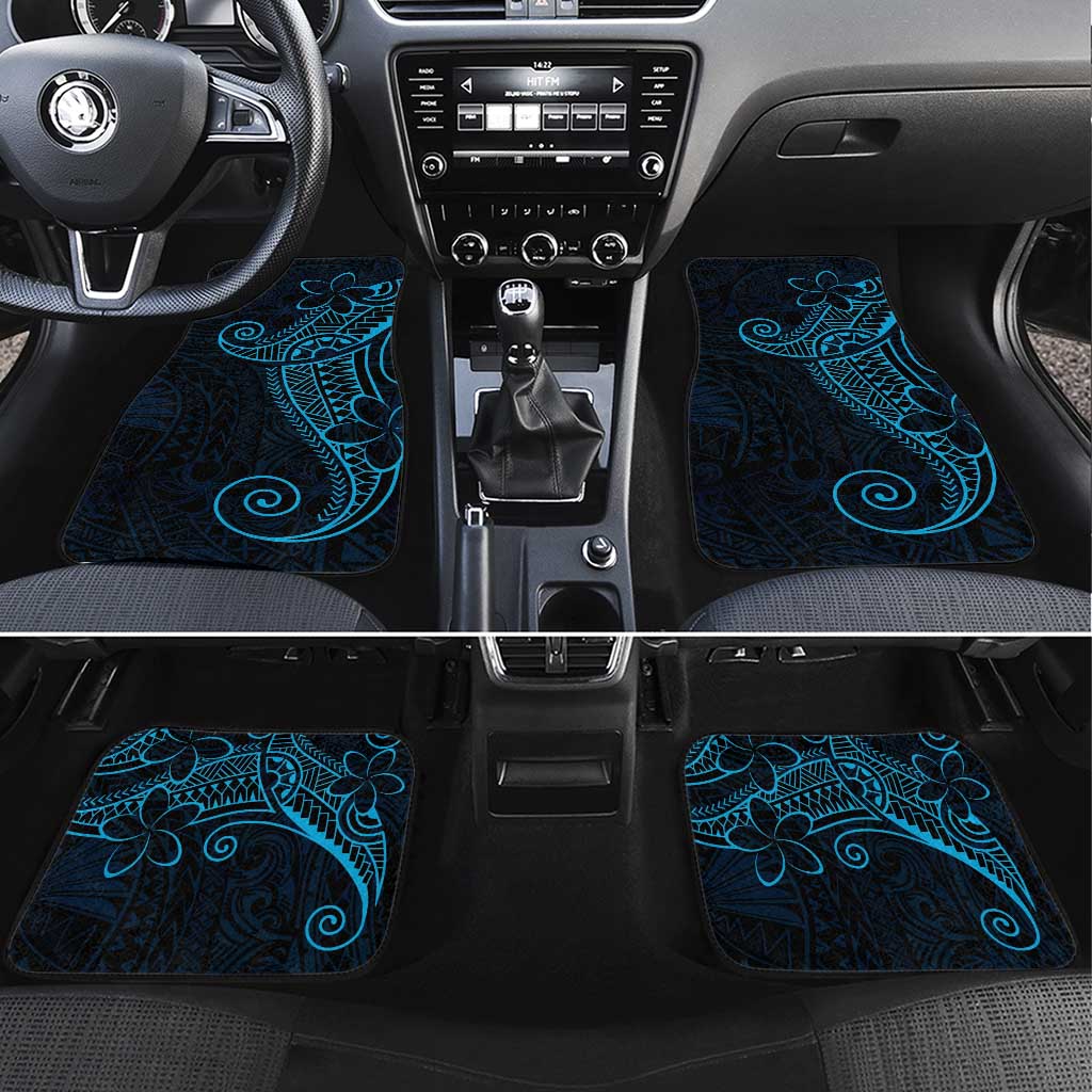Black Blue Polynesian Tribal Car Mats - Polynesian Pride