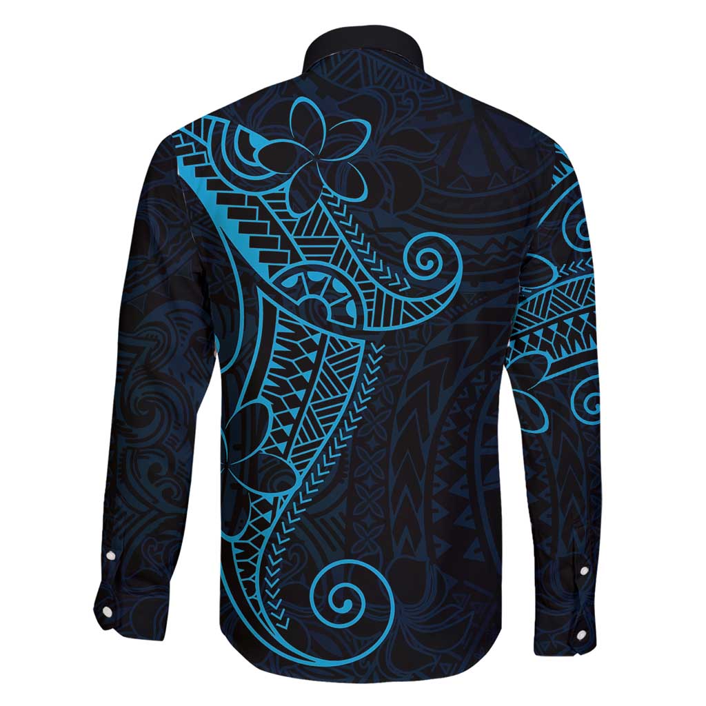 Black Blue Polynesian Tribal Family Matching Mermaid Dress and Hawaiian Shirt - Polynesian Pride