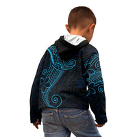 Black Blue Polynesian Tribal Kid Hoodie - Polynesian Pride
