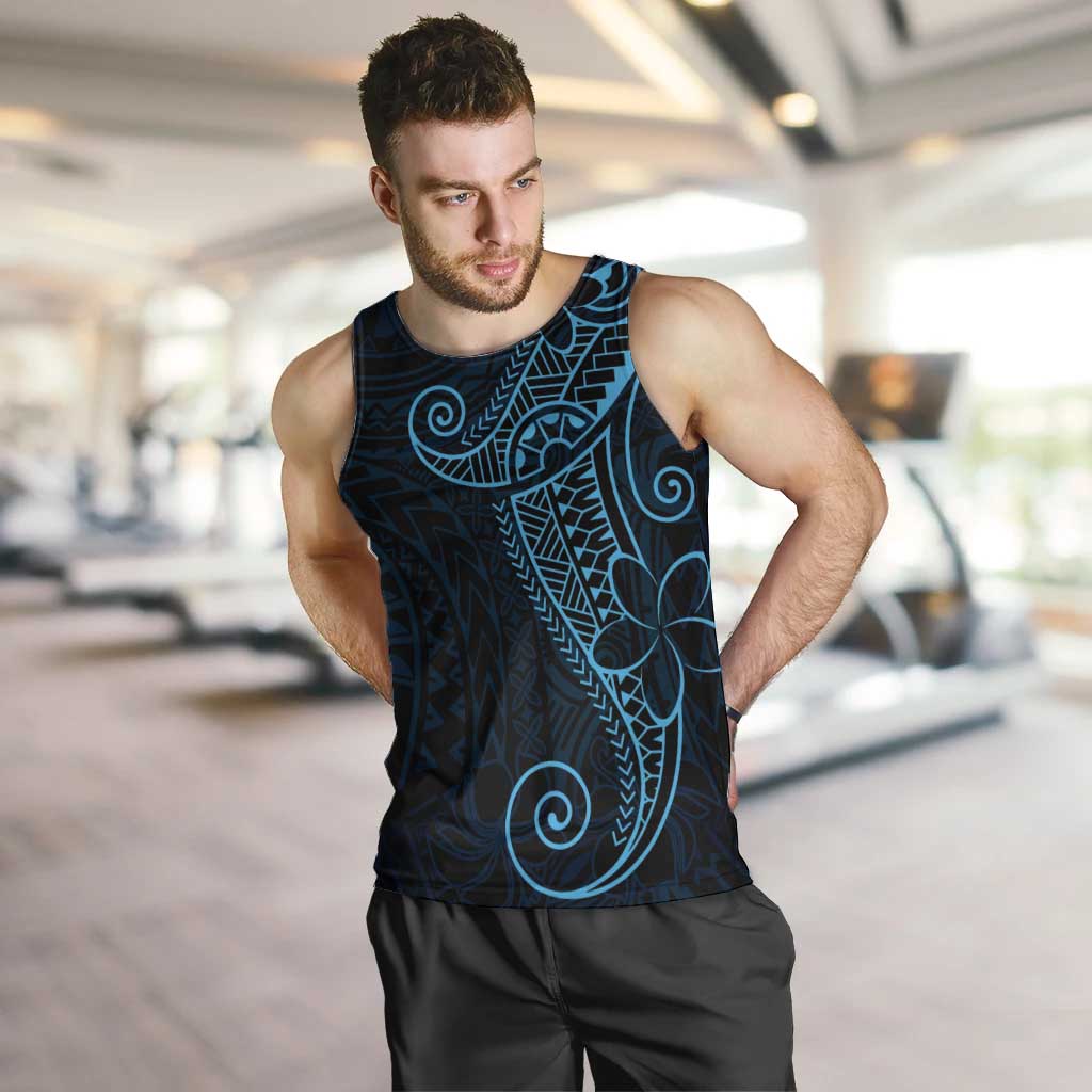 Black Blue Polynesian Tribal Men Tank Top - Polynesian Pride