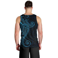 Black Blue Polynesian Tribal Men Tank Top - Polynesian Pride