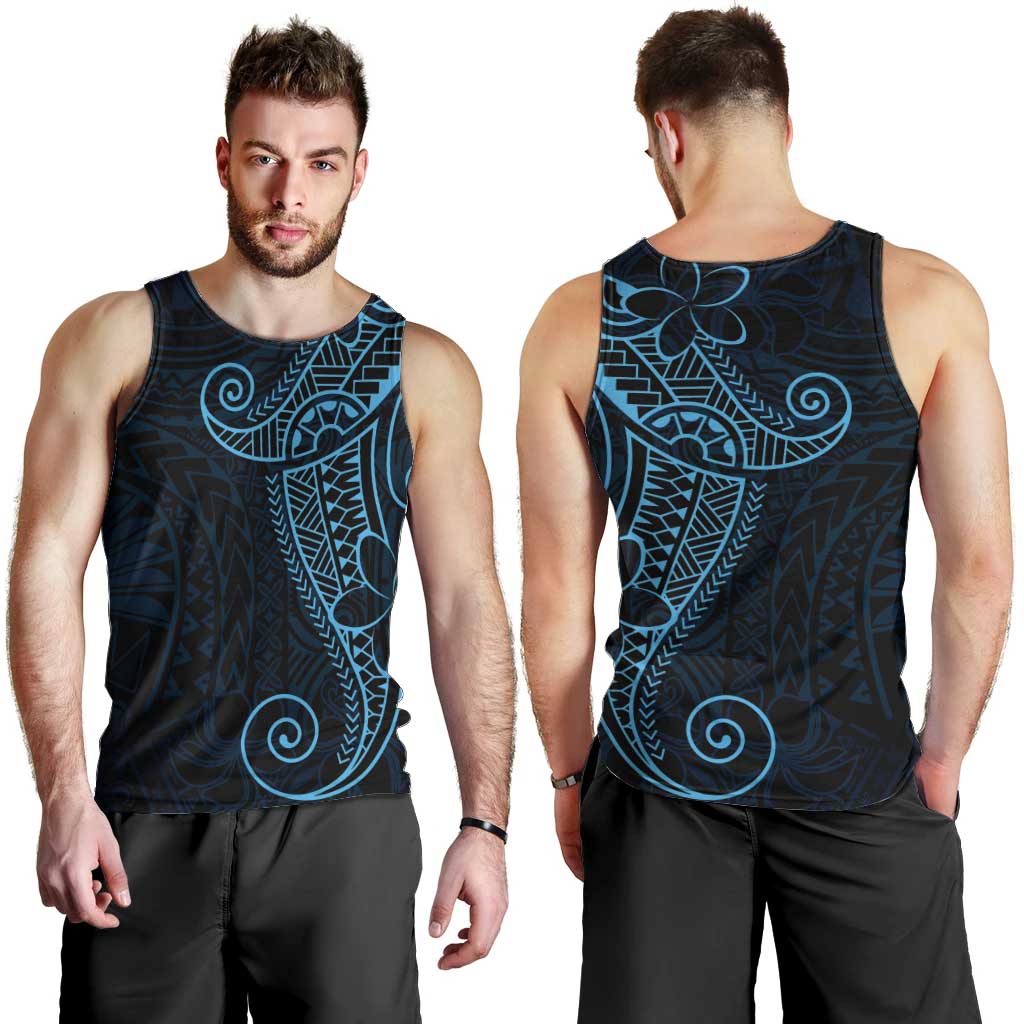 Black Blue Polynesian Tribal Men Tank Top - Polynesian Pride
