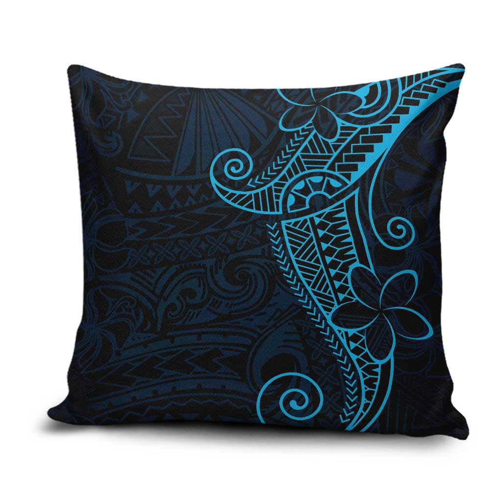 Black Blue Polynesian Tribal Pillow Cover - Polynesian Pride