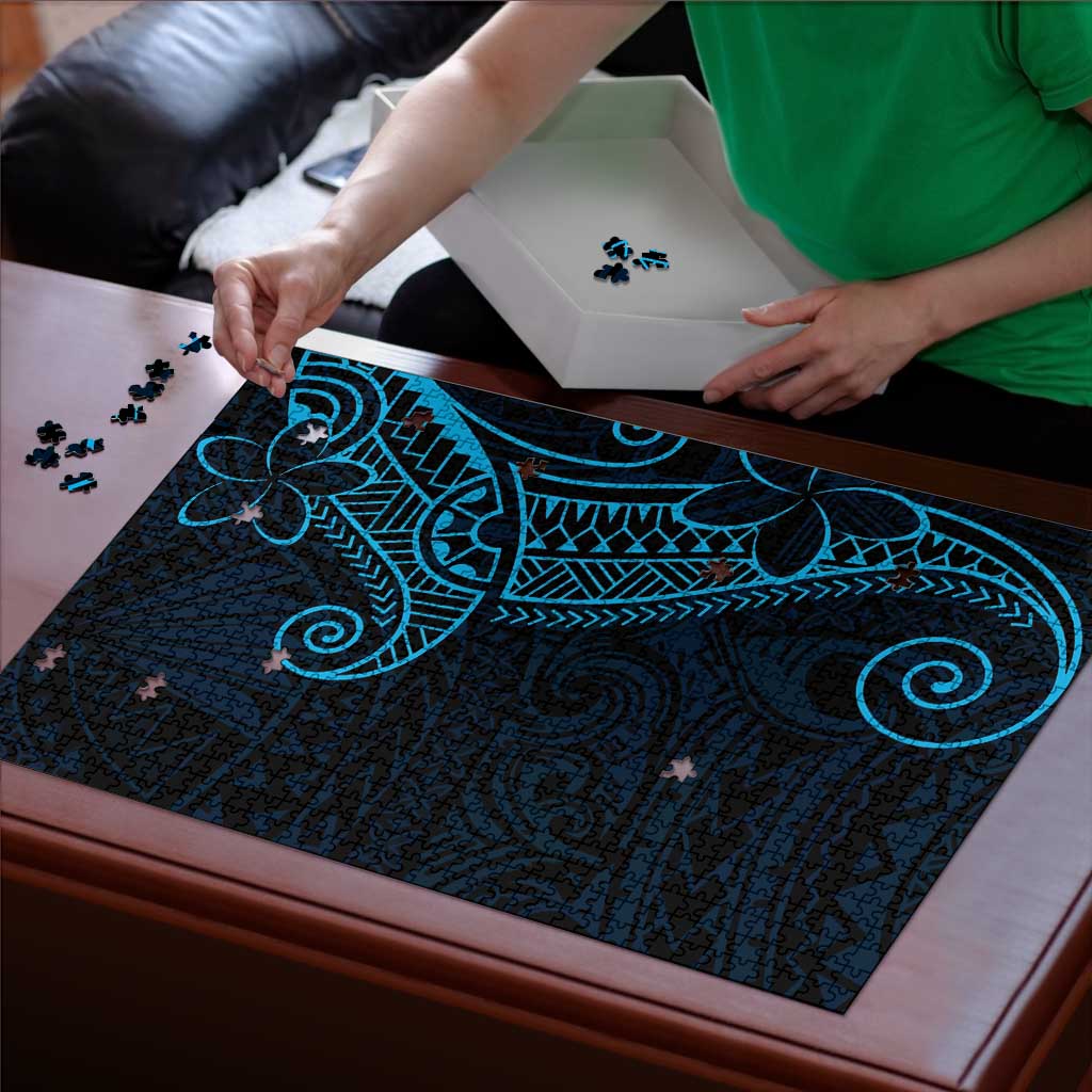 Black Blue Polynesian Tribal Puzzle - Polynesian Pride