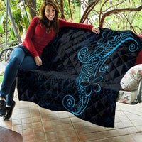 Black Blue Polynesian Tribal Quilt - Polynesian Pride
