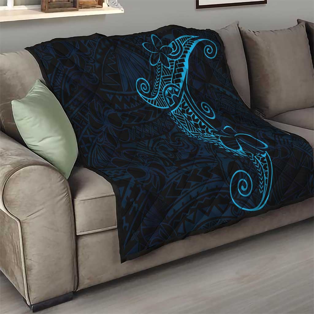 Black Blue Polynesian Tribal Quilt - Polynesian Pride