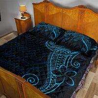 Black Blue Polynesian Tribal Quilt Bed Set - Polynesian Pride