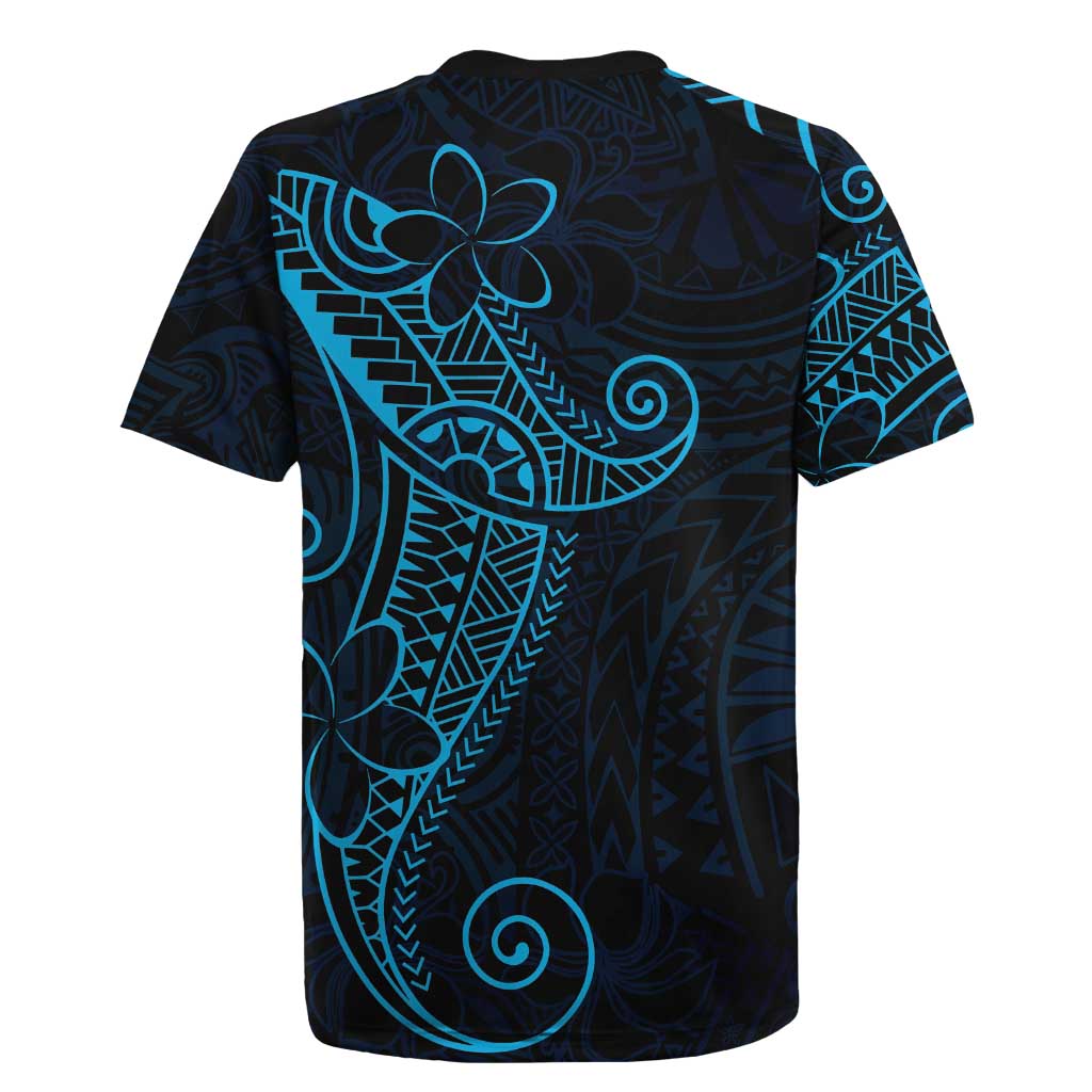 Black Blue Polynesian Tribal Rugby Jersey - Polynesian Pride