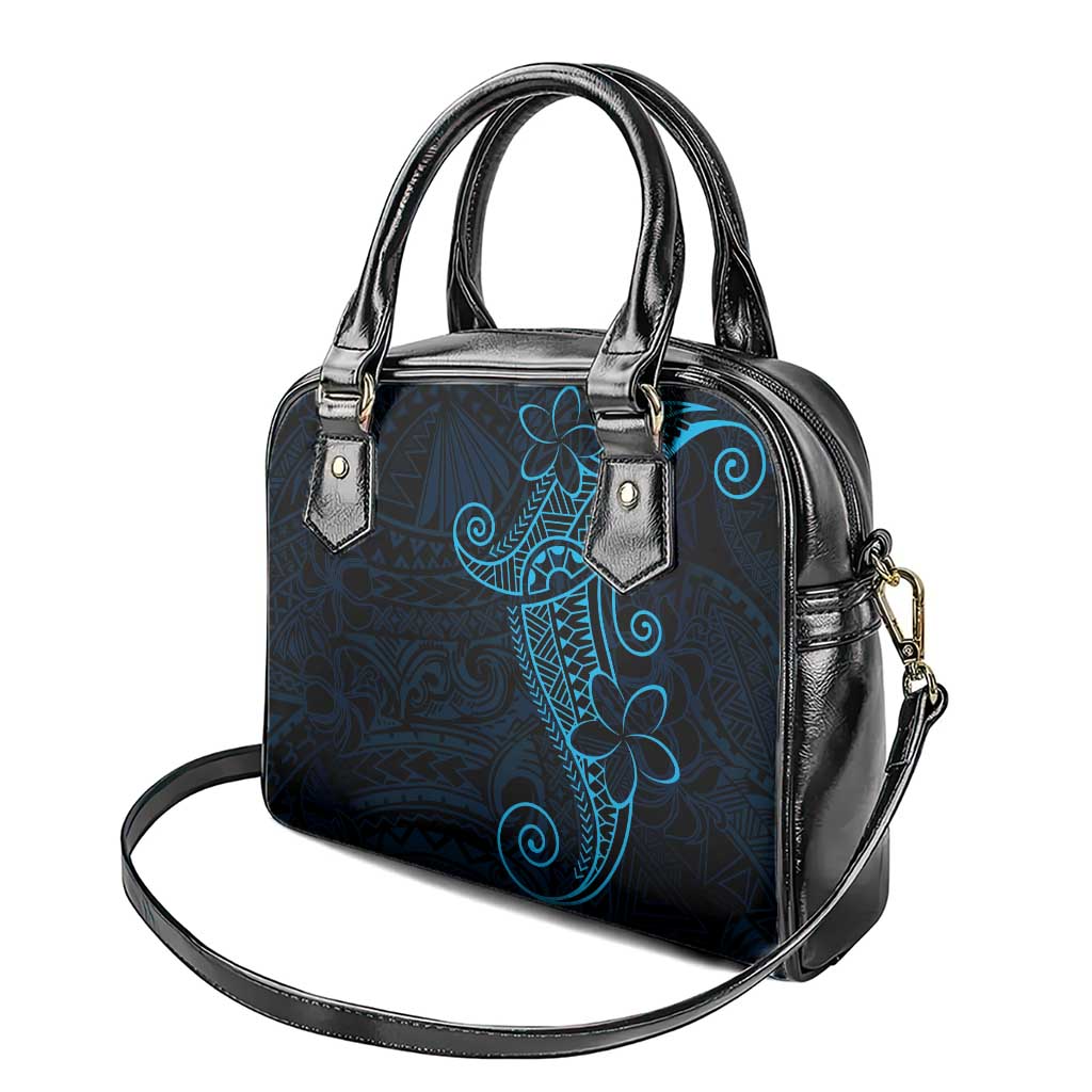 Black Blue Polynesian Tribal Shoulder Handbag - Polynesian Pride