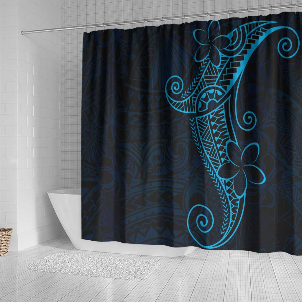 Black Blue Polynesian Tribal Shower Curtain - Polynesian Pride